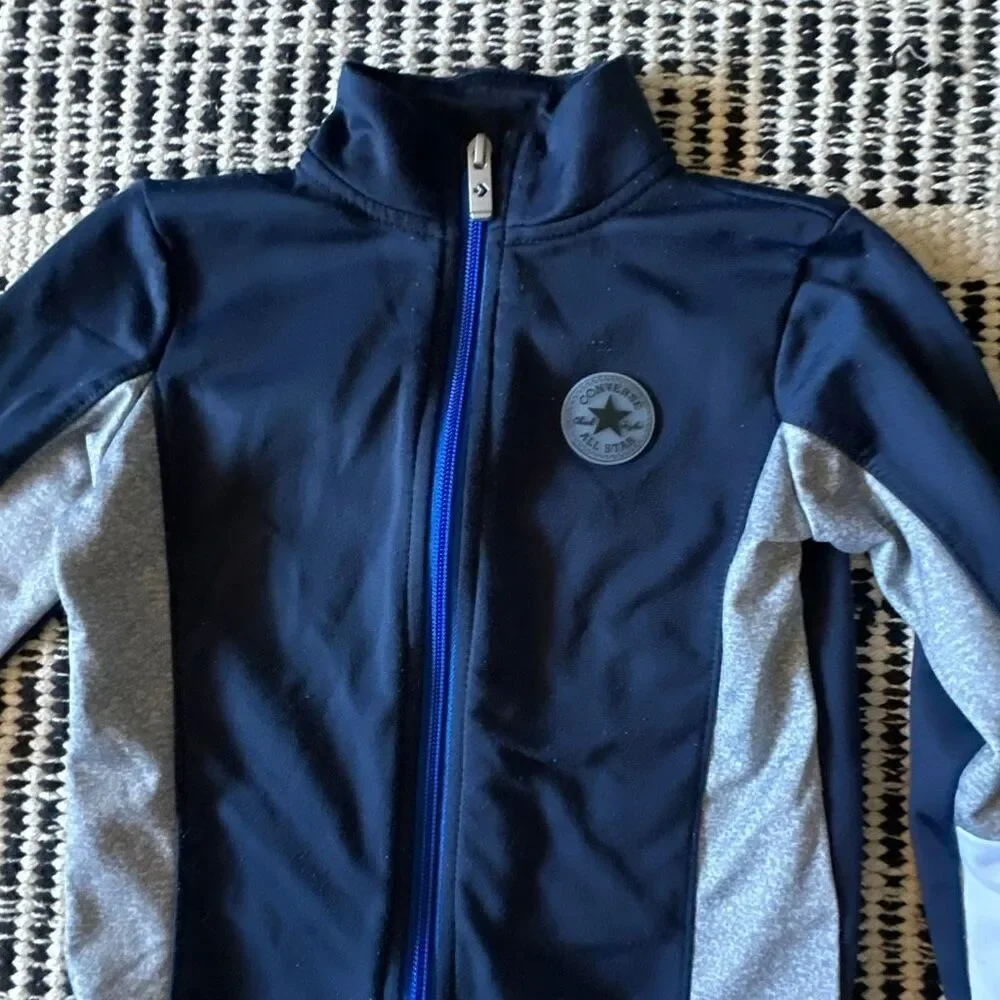 Converse Size 4T navy blue and gray track jacket